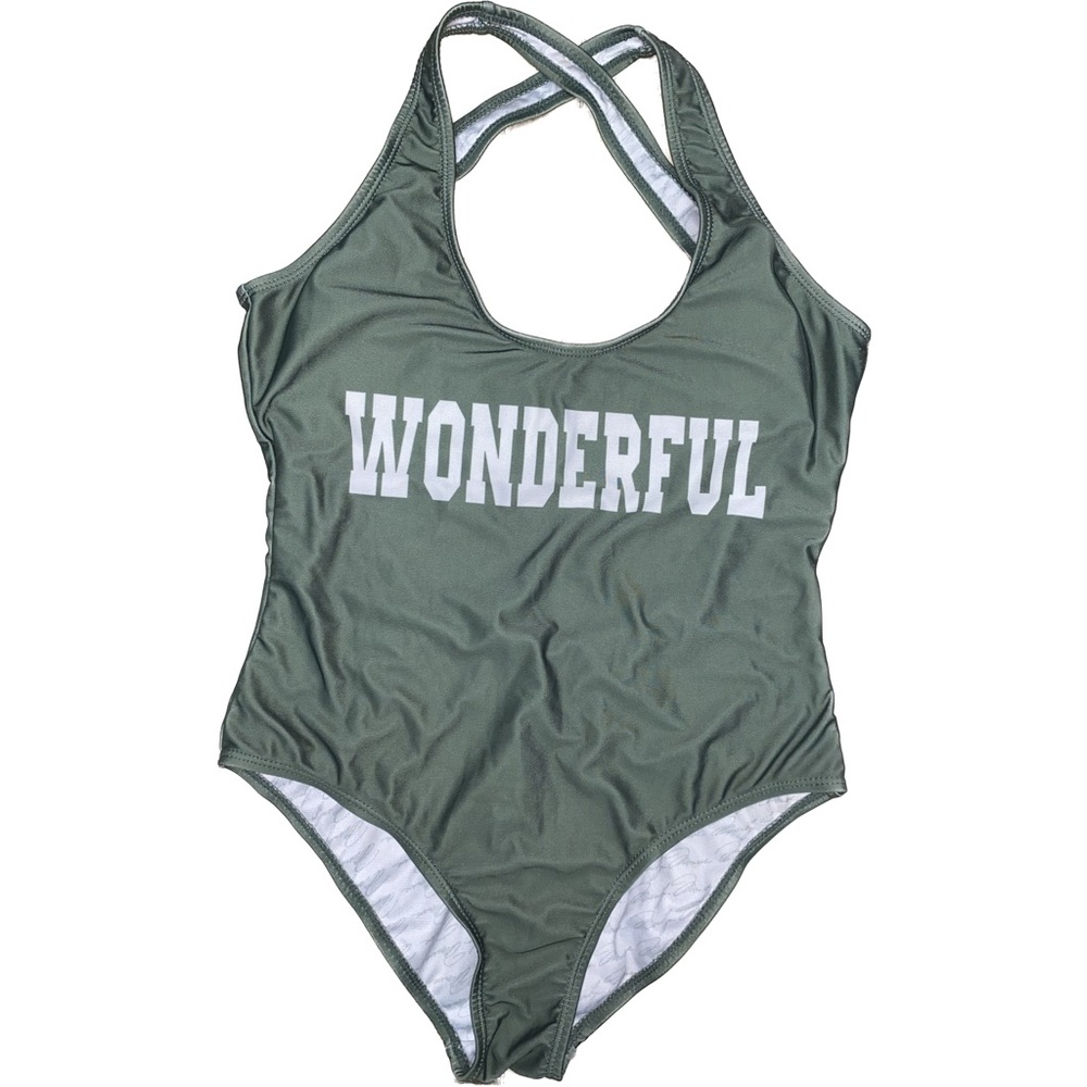 Olive Green Wonderful Swimsuit One Piece